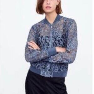 New Zara. Elegant Blue Lace Women's Jacket